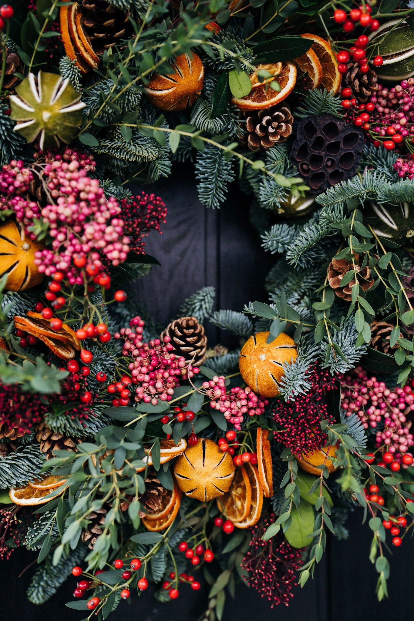 Luxury Christmas wreath making workshop at Mad Lilies in Banstead, Surrey