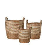Connie natural woven storage baskets in two sizes