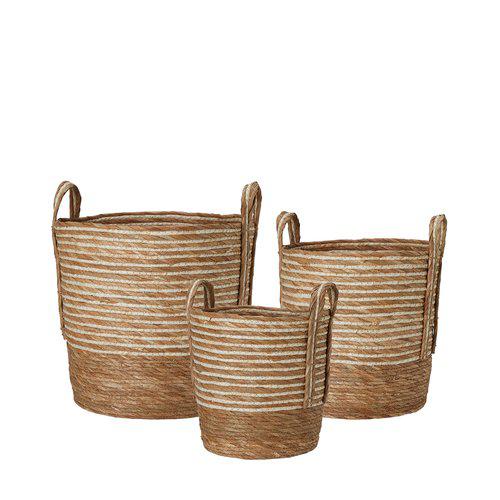 Connie natural woven storage baskets in two sizes