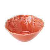 Coral flower-shaped porcelain decorative bowls in two sizes