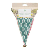 Sage & Pink Upcycled Cotton Bunting | Sustainable Fabric Party Decoration