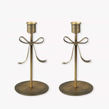 Cromwell Christmas Bow Candle Holder – Brass