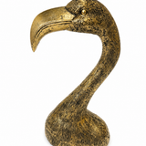 Antique Gold Flamingo Head Candle Holder | Decorative Metal Candlestick
