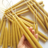 Hand-Dipped Beeswax Taper Candles – Set of 2