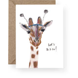 Disco Giraffe Birthday Card