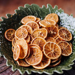 Natural dried orange slices for Christmas wreath making and festive decorations