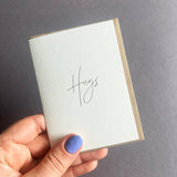 Hugs Letterpress Mini Card | Thinking of You Greeting Card