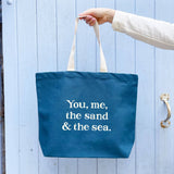 You, Me, the Sand & the Sea Canvas Tote Bag – Ocean Blue