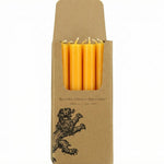 Yellow eco dinner candles by British Colour Standard hand-poured Fair Trade taper candles