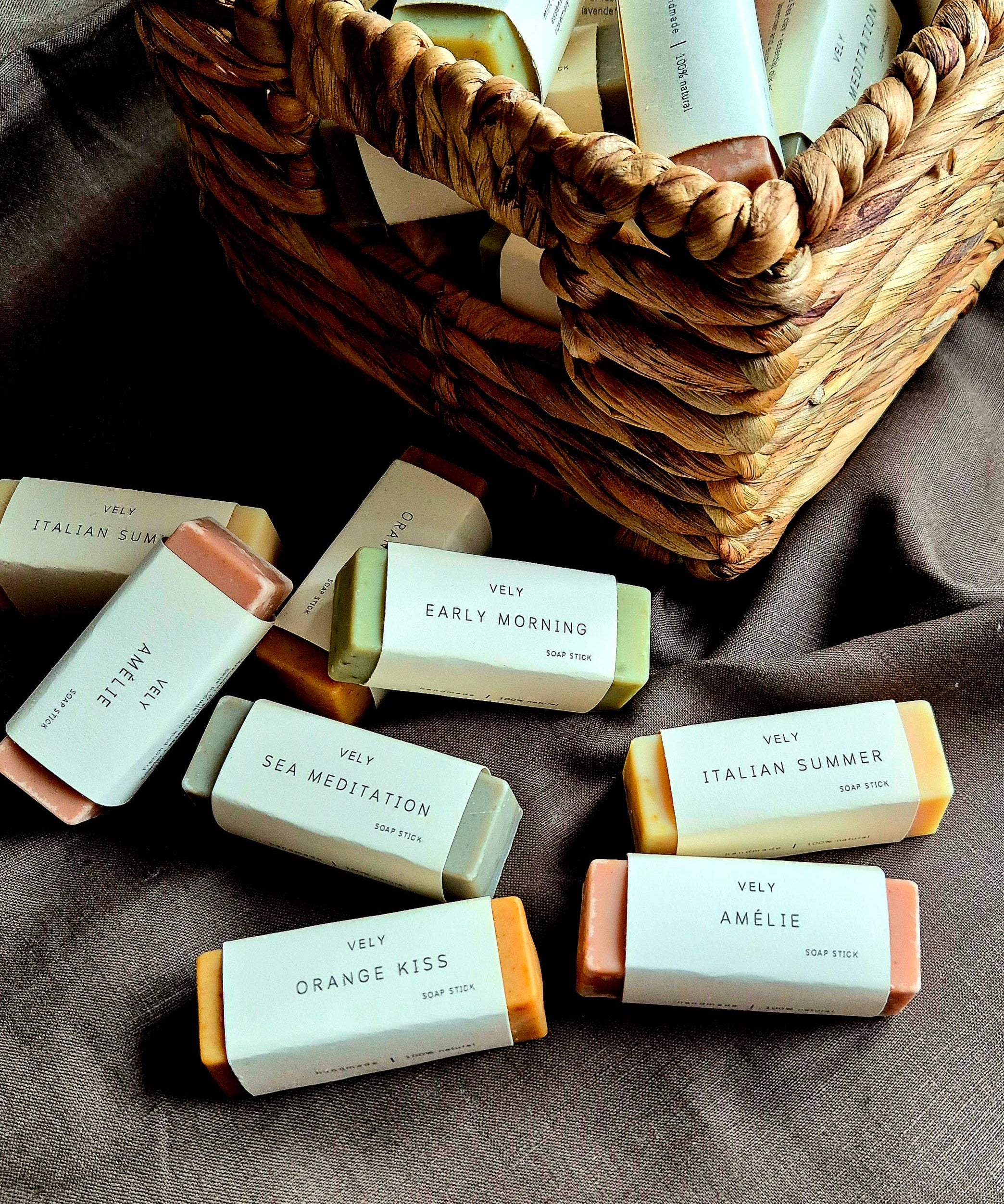 Early Morning 50g natural mini guest soap with peppermint rosemary and mint