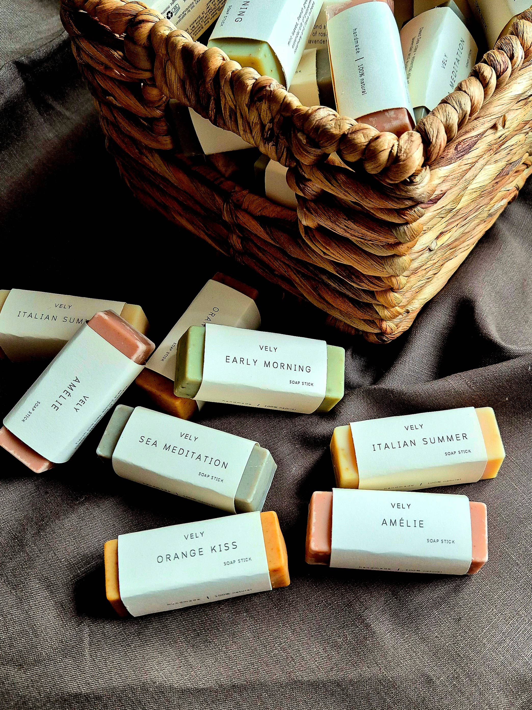 Early Morning 50g natural mini guest soap with peppermint rosemary and mint