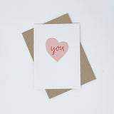 You Heart Card – Textured Love Greeting Card