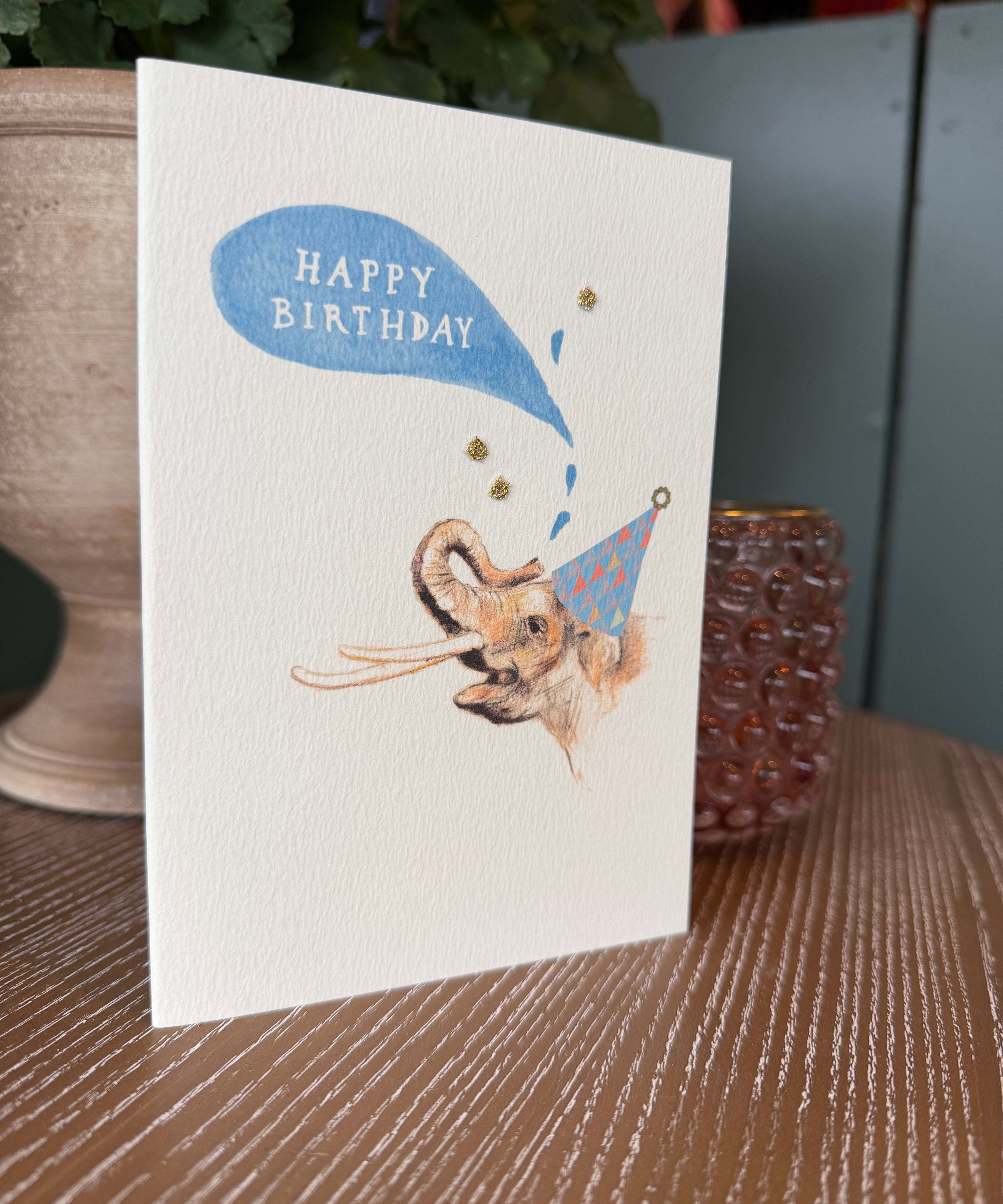 Elena Deshmukh Elephant handmade birthday card