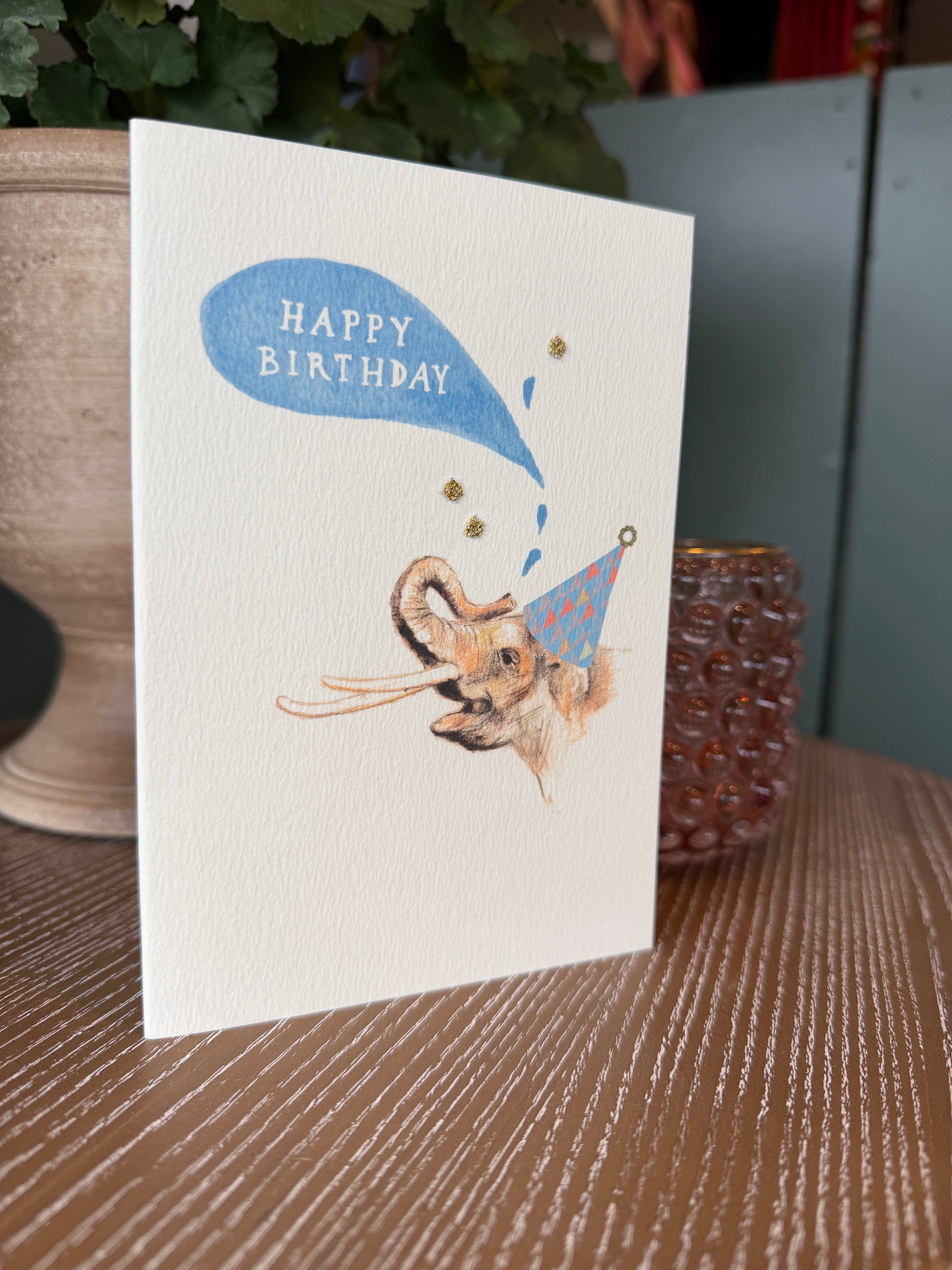 Elena Deshmukh Elephant handmade birthday card