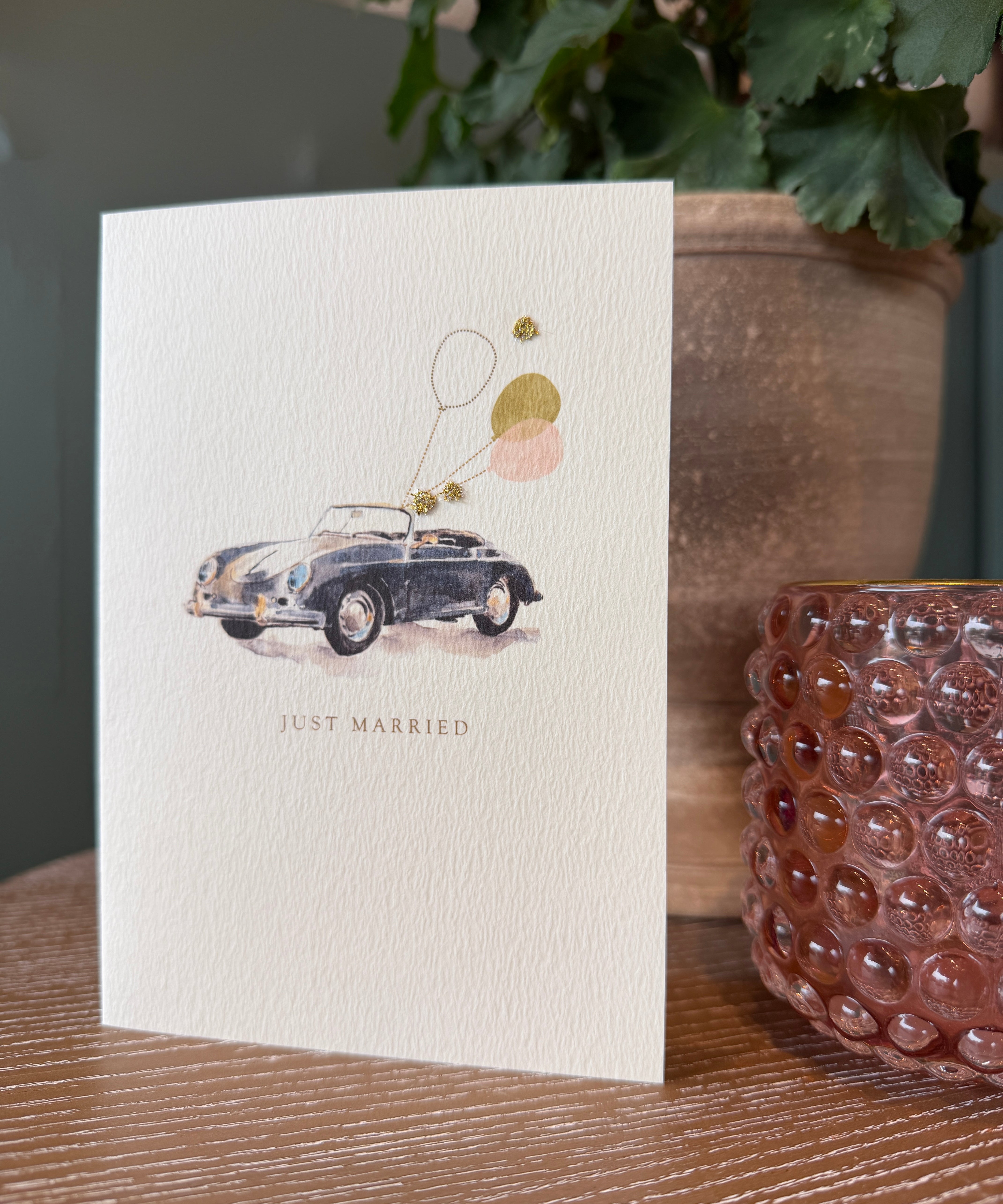 Elena Deshmukh Porsche Just Married handmade wedding card