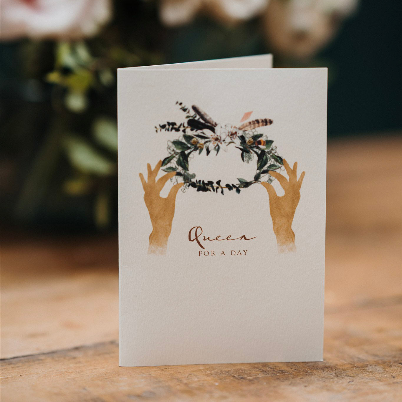 Handmade Birthday card by local artist Elena Deshmukh. Individually printed on textured, sustainable card milled in the Lake District. Blank inside.