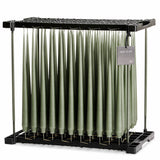 Ester & Erik Green Soil 42cm tapered dinner candle in a dusty earthy green with soft sage and grey undertones, traditionally hand-dipped in Denmark.
