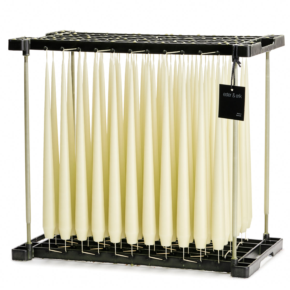 Ester & Erik Linden Bloom 42cm tapered dinner candle in a fresh yellow-green shade, handcrafted and hand-dipped in Denmark.