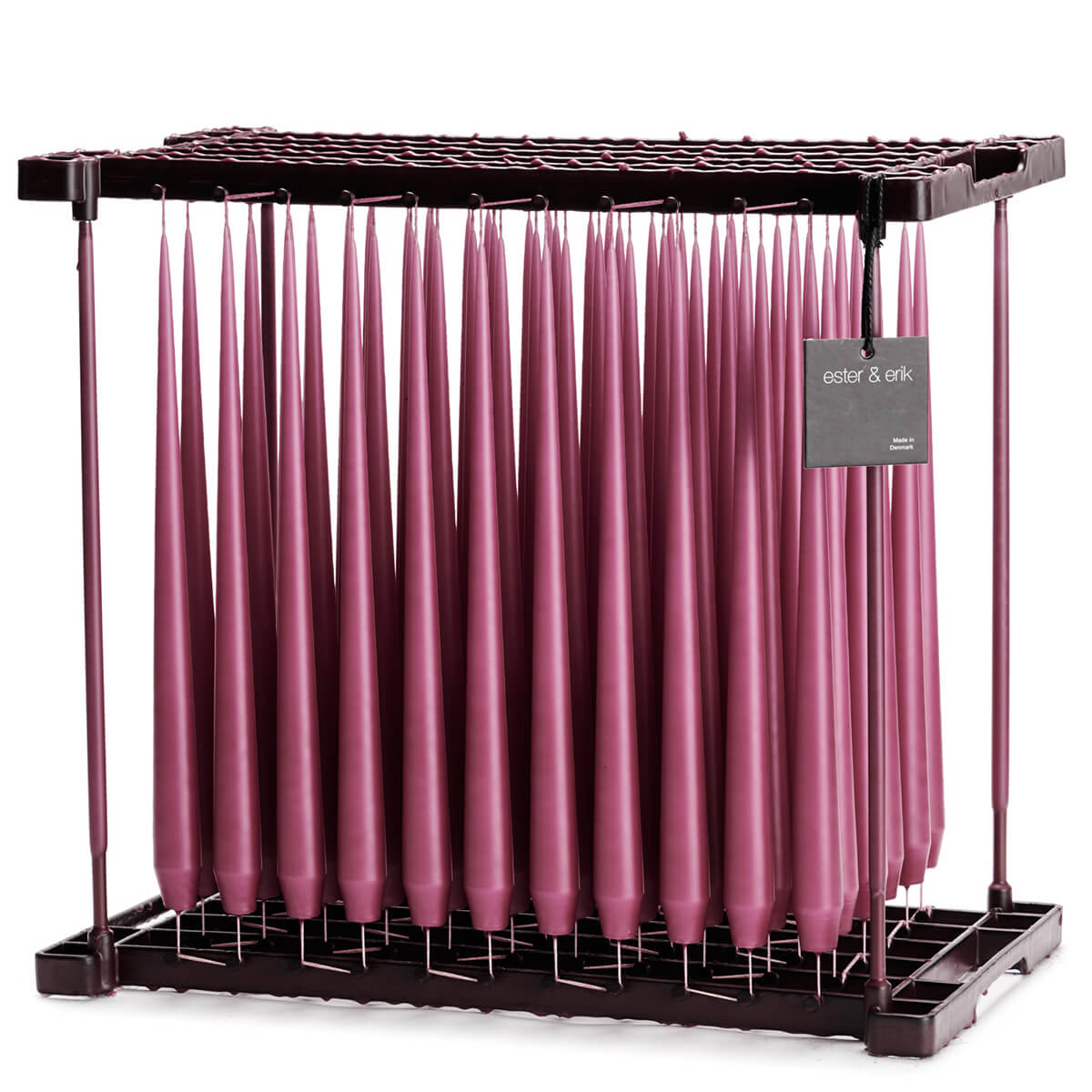 Ester & Erik Wild Heather 42cm tapered dinner candle in a muted mauve pink with soft lilac undertones, traditionally hand-dipped in Denmark.