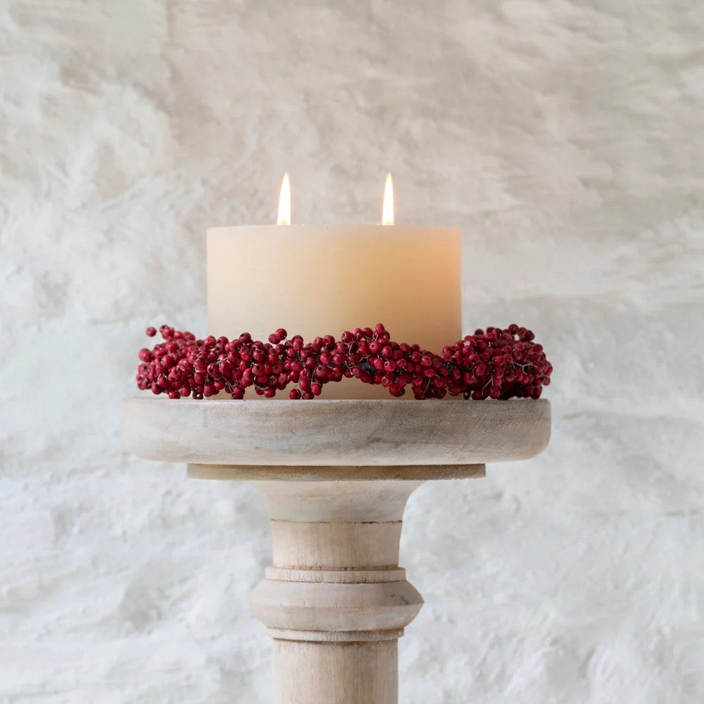 Extra large two wick rustic pillar candle for autumn and Christmas displays
