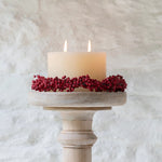 Extra large two wick rustic pillar candle for autumn and Christmas displays