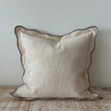 Cream & Greige Scalloped Cushion | Chloe Cushion