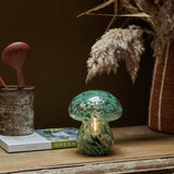 Forest Green Mushroom Cordless LED Table Lamp