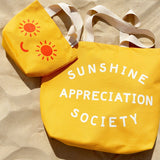 Sunshine Appreciation Society Yellow Canvas Tote Bag