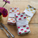 Lotus Flower Green Napkins (Set of 6) – Handmade Cotton Table Linen