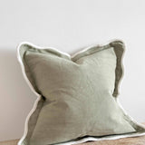 Chloe Sage Scalloped Cushion Cover 45x45cm – Linen Blend