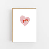 You Heart Card – Textured Love Greeting Card