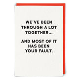 Fault Greeting Card | Funny Modern Card by Holy Flaps