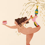 Birthday Cake & Bubbles Card | Luxury Birthday Greeting Card