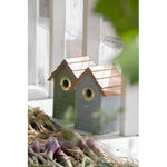 Fågelholk wooden decorative bird house in grey green and brown