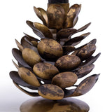 Antique Gold Pinecone Candle Holder