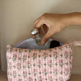 Organic Cotton Toiletry Bag (Medium) - Ditsy Floral Blush