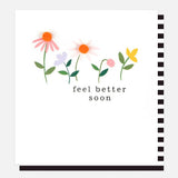 Get Well Soon greetings card from the Pom Pom collection with gold foil detailing and colourful mini pom-pom embellishments.