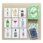 Gin Rummy playing cards gift set featuring 40 gins, 12 classic gin cocktails and an illustrated recipe booklet by Laurence King.