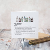Gin Specialist greeting card by Toasted Crumpet featuring countryside-inspired artwork, perfect for gin lovers and celebrations.
