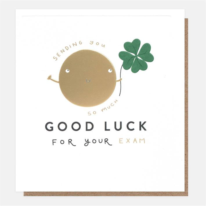Wish them luck in style with our Good Luck for Your Exam card, a thoughtful way to encourage someone before a big test, GCSE, A-Level, university exam or driving theory.