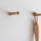 Hambledon Set of 2 Oak Wall Pegs with integrated screw fixings.
