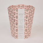 Handcrafted recycled paper storage basket with artisan block print design, decorative sustainable storage for modern home interiors.