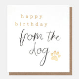 Adorable paw print birthday card with gold foil and embossed detail. Sustainably made in the UK, fully recyclable, and supplied with a kraft envelope.