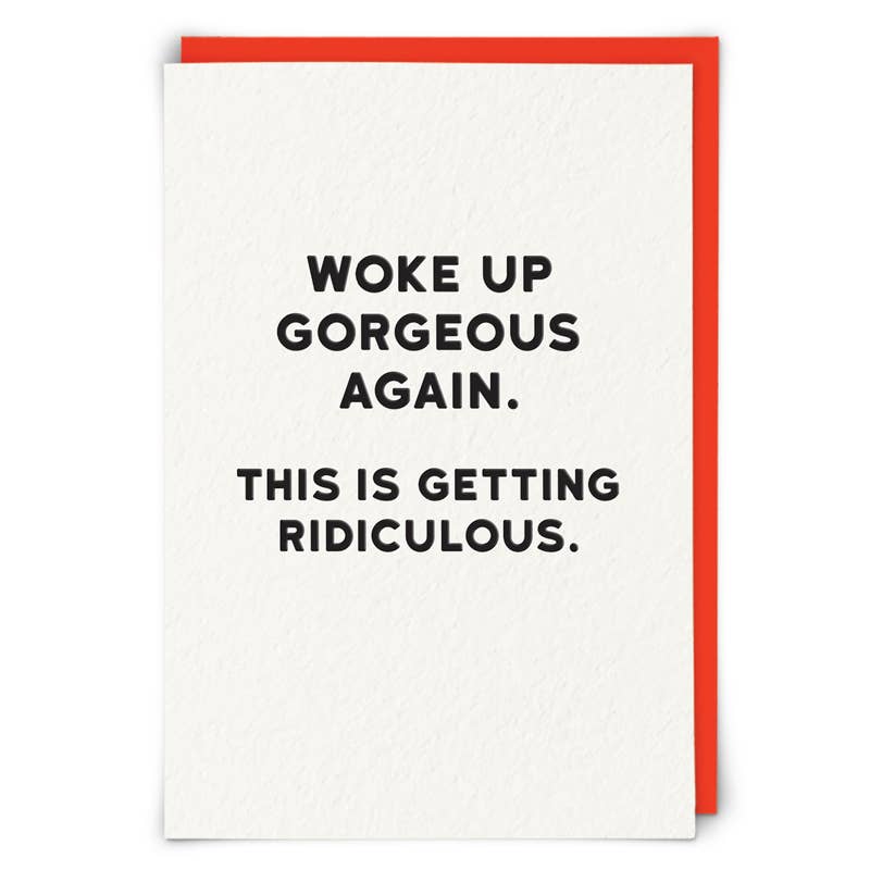 Holy Flaps Gorgeous greetings card printed on sustainably sourced board and supplied with a bright neon orange envelope.