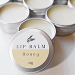 Honey nourishing lip balm with local honey beeswax shea butter and cocoa butter in 10g tin