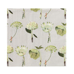 Laura Stoddart In Bloom Green Flowers paper napkins featuring botanical illustrations of hellebore, hydrangea, ammi and astrantia for elegant table settings.
