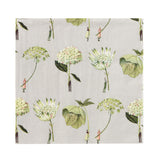 Laura Stoddart In Bloom Green Flowers paper napkins featuring botanical illustrations of hellebore, hydrangea, ammi and astrantia for elegant table settings.