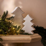Ithaca white stoneware Christmas tree decoration with a softly glazed finish, available in small and large sizes.