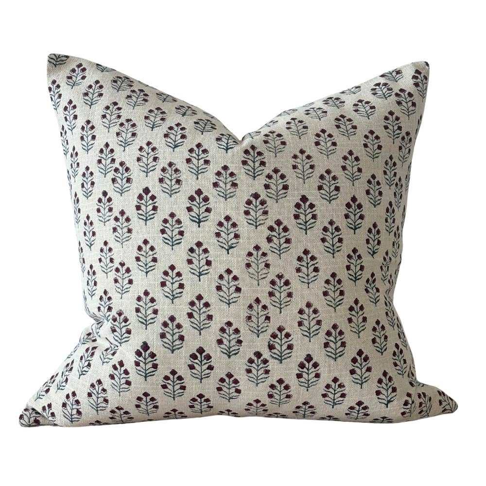 Ivy multicoloured floral print cotton feather-filled cushion, 45 x 45cm