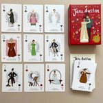 Jane Austen Playing Cards by Laurence King featuring beautifully illustrated literary characters including Mr Darcy and Elizabeth Bennet in a keepsake card deck.